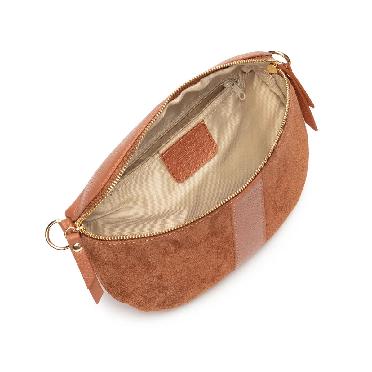 Suede Sling Bag Tan