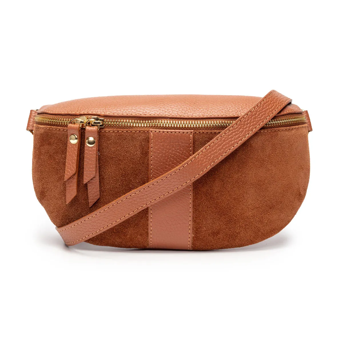 Suede Sling Bag Tan