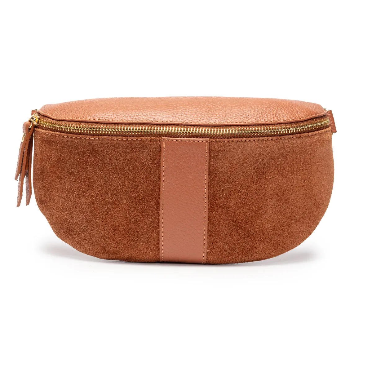 Suede Sling Bag Tan