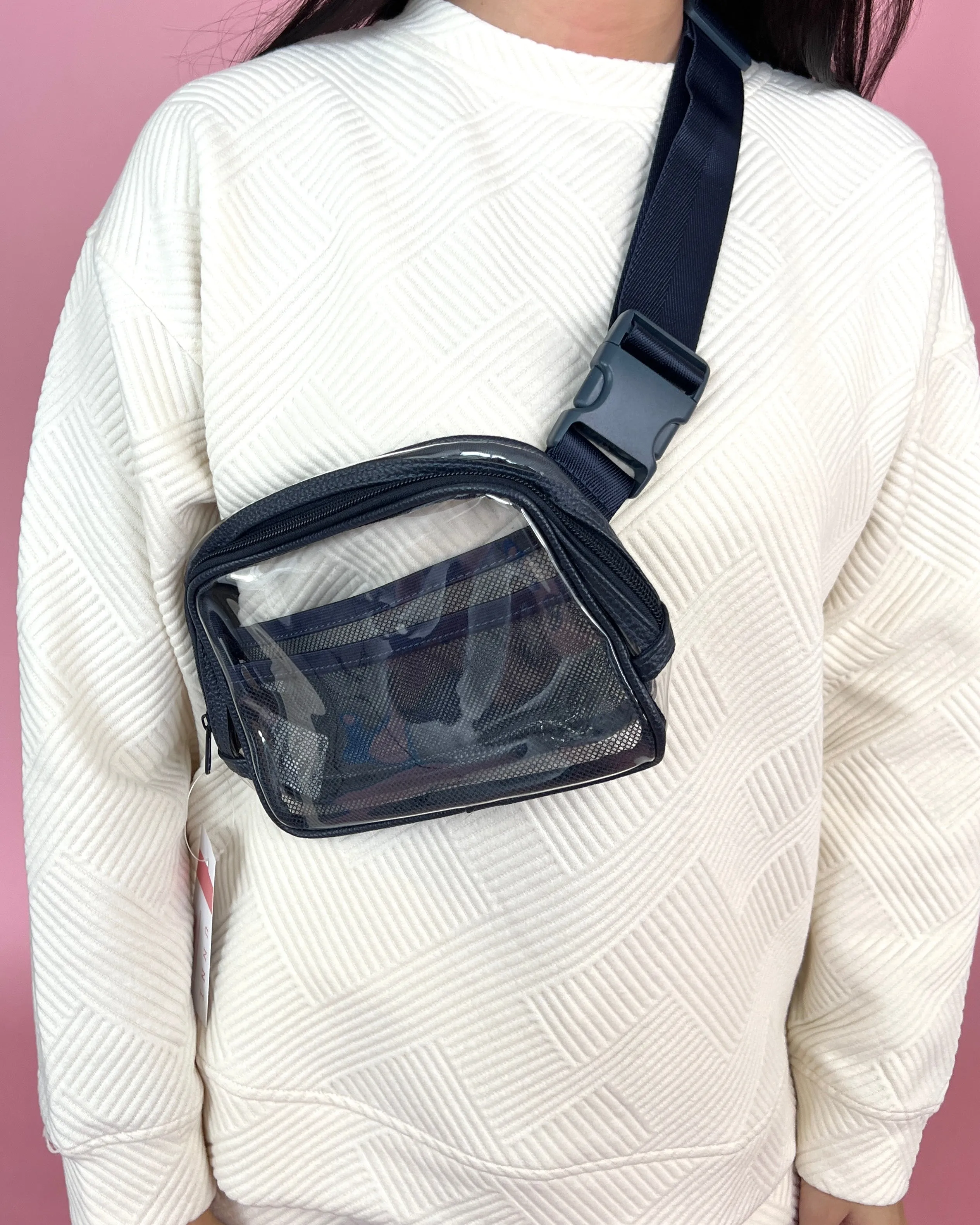 Supporting You Navy Clear Belt Bag