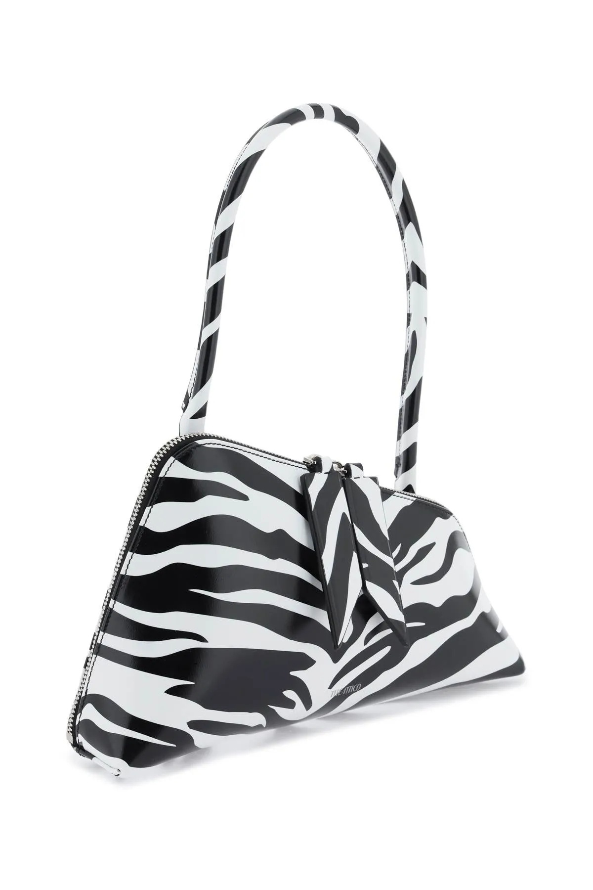 The attico sunrise shoulder bag in zebra-printed leather