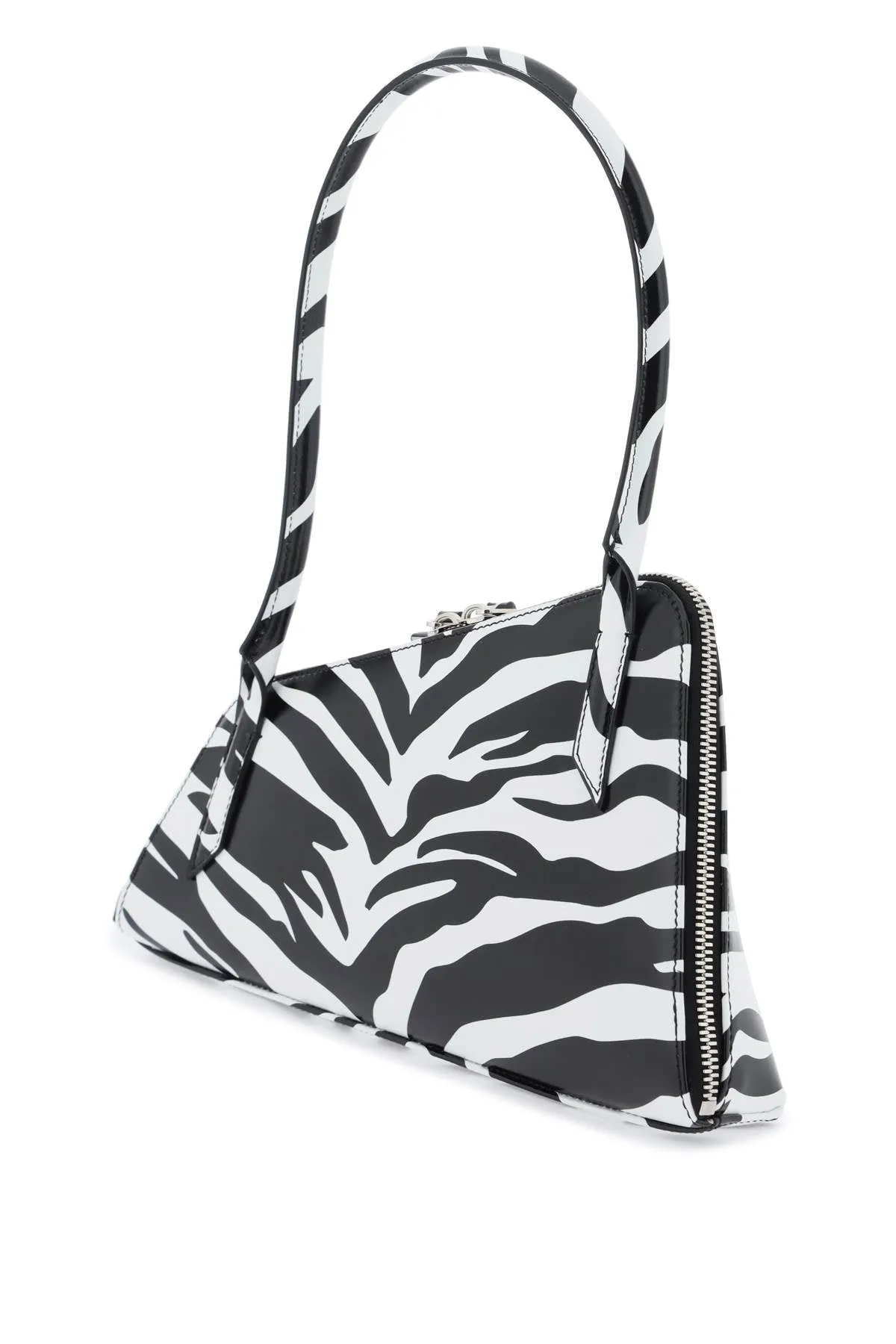 The attico sunrise shoulder bag in zebra-printed leather