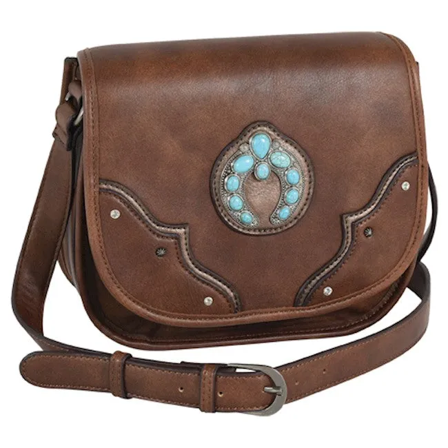 Trenditions Women's Justin Saddle Brown Naja Concho Bag