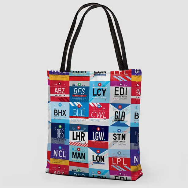 UK Airports - Tote Bag