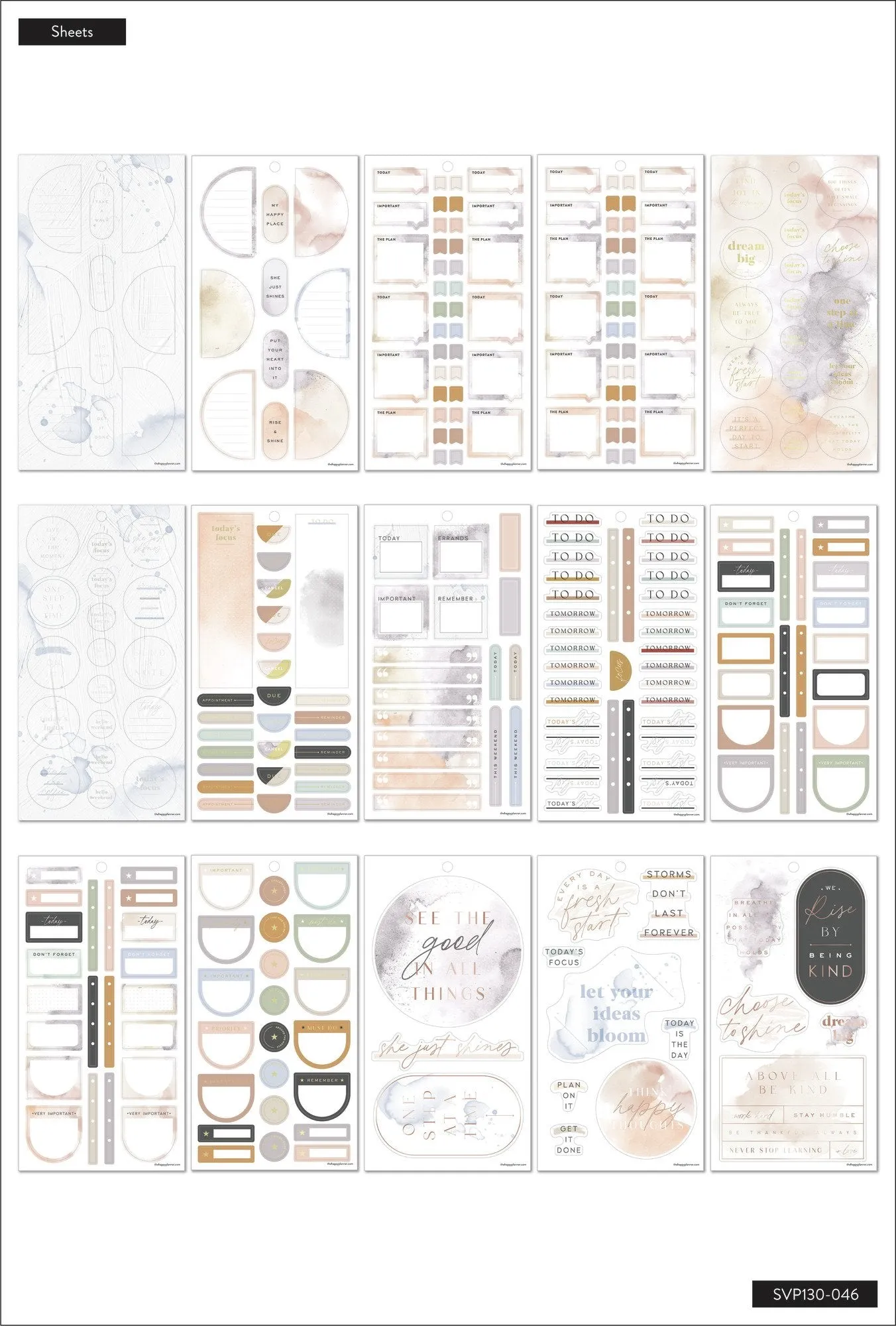 Value Pack Stickers - Neutral Watercolors