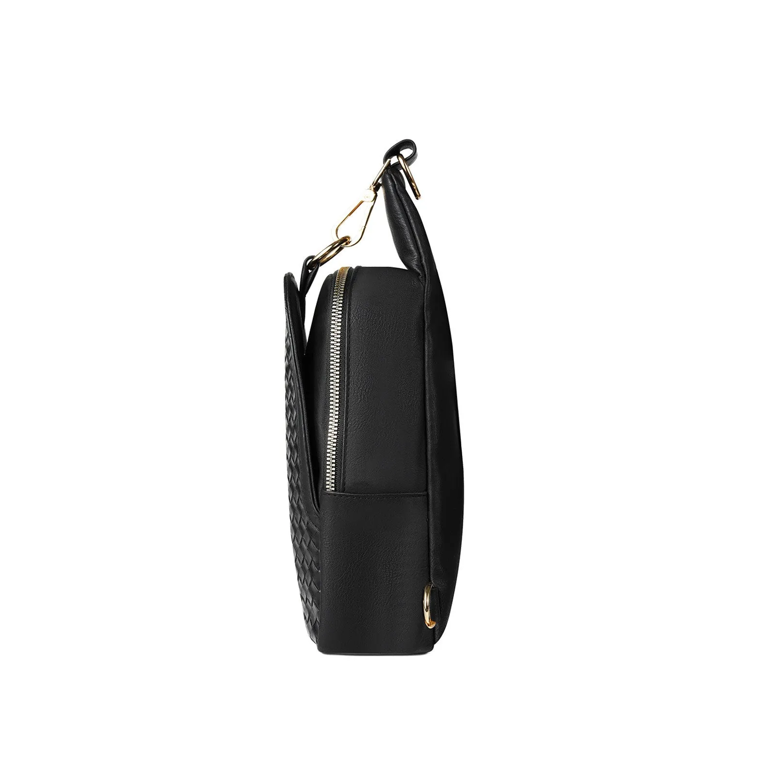 Woven Crossbody Sling Bag in Black